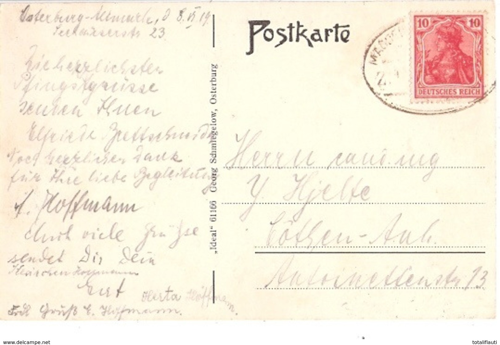 OSTERBURG Altmark Stendaler Straße Belebt Bahnpost MAGDEBURG 8.6.1919 TOP-Erhaltung - Osterburg