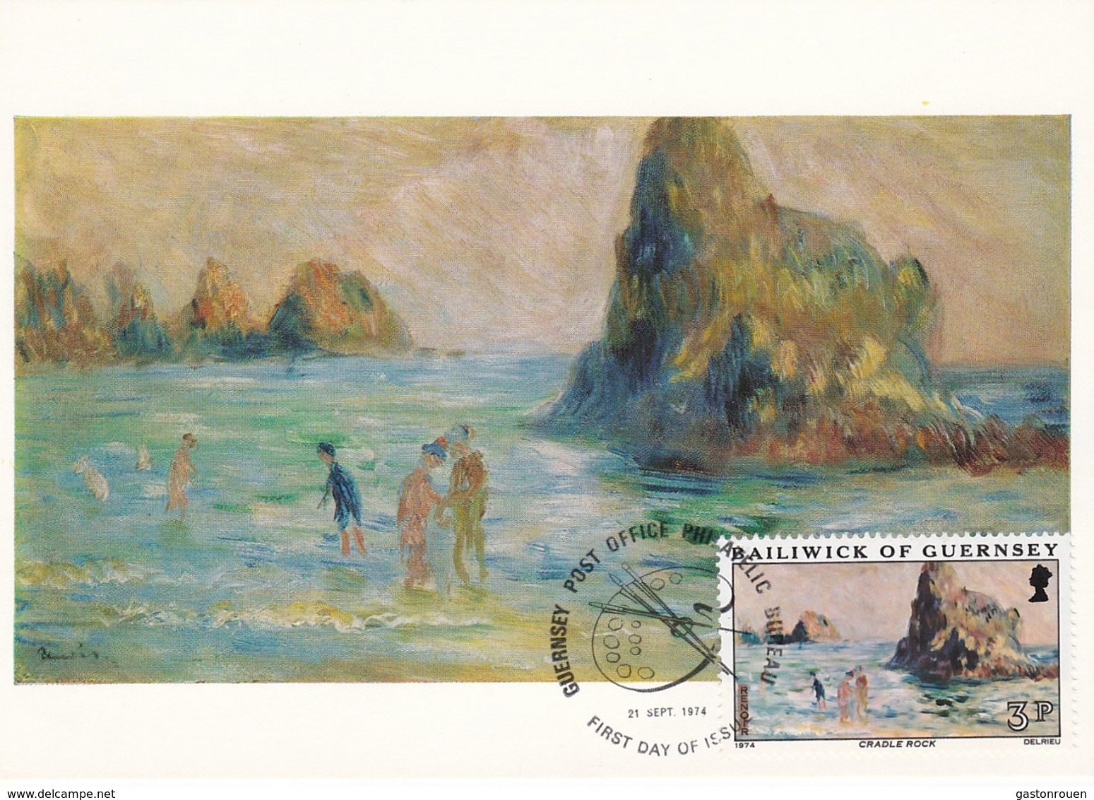 Carte Maximum Peinture Guernesey 1974 Renoir - Guernesey