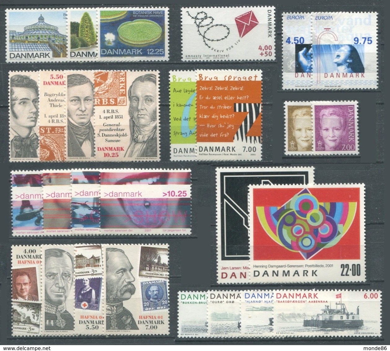 DANEMARK - Année Complète 2001 ** - BF Inclus - Ganze Jahrgänge