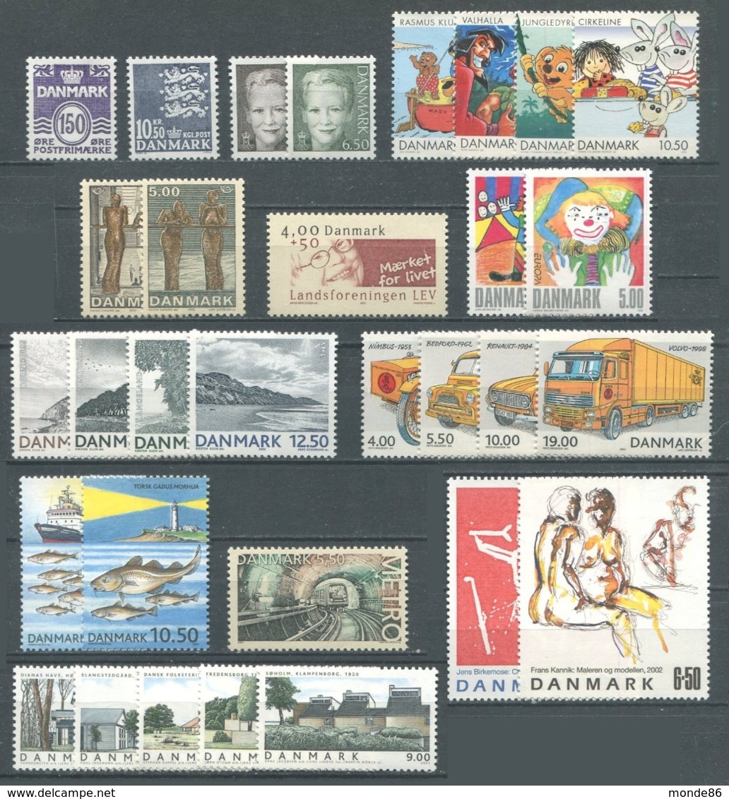 DANEMARK - Année Complète 2002 ** - BF Inclus - Full Years