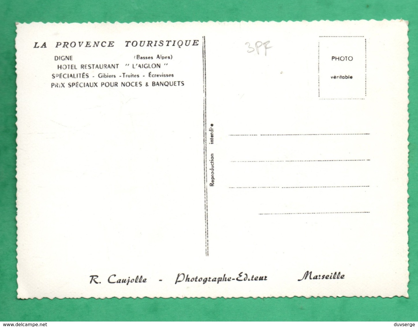 04 Alpes De Haute Provence Digne Hotel Restaurant L ' Aiglon  Carte Multivues (format 10,5cm X 15cm ) - Digne