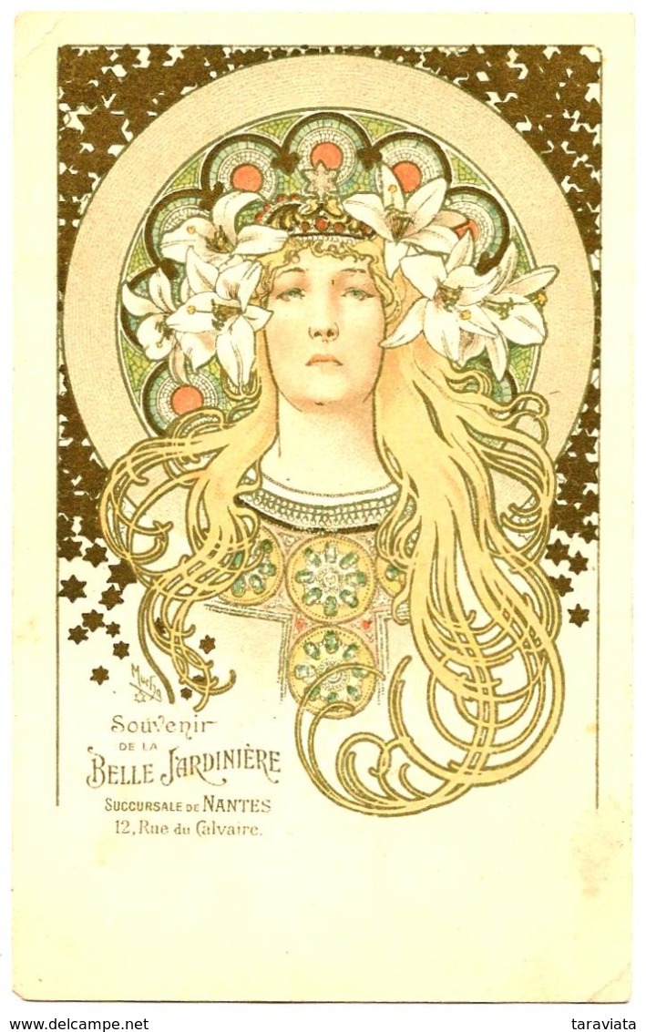 CPA Alfonse MUCHA Illustrateur Sarah Bernhardt Dans Théodora PUBLICITE Belle Jardinière Nantes, Lys ART NOUVEU - Mucha, Alphonse