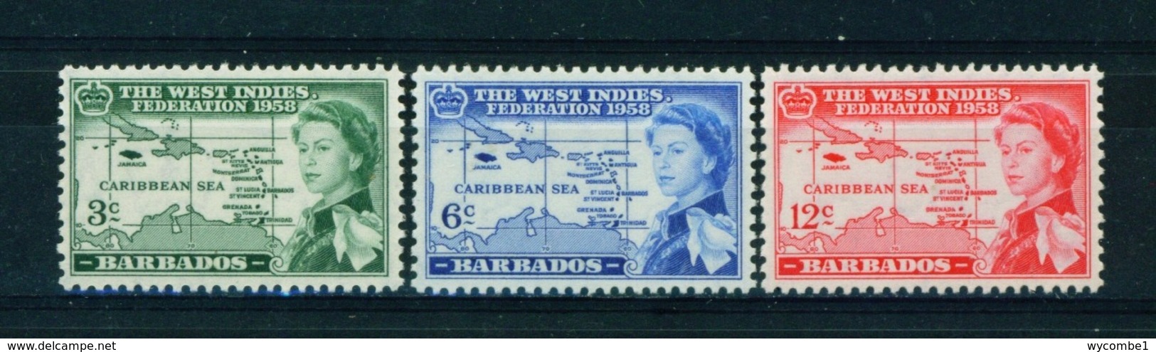 BARBADOS  -  1958 Caribbean Federation Set Unmounted/Never Hinged Mint - Barbados (...-1966)