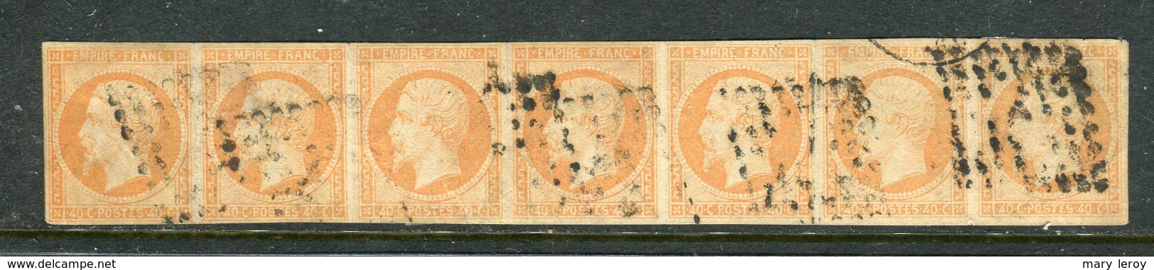 Rare Bande De Sept N° 16 Signé Calves - 1853-1860 Napoléon III.