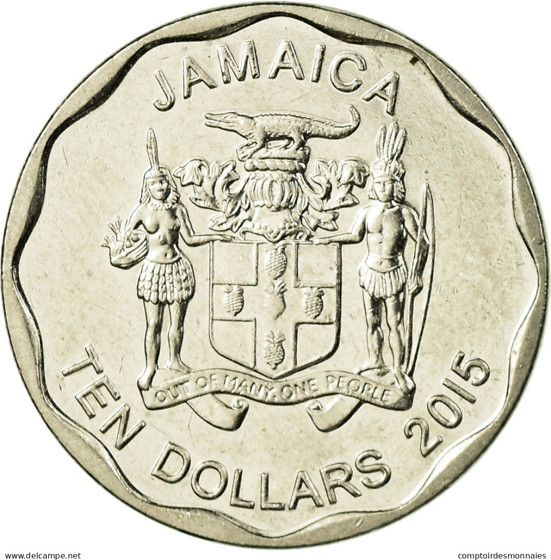 Monnaie, Jamaica, 10 Dollars, 2015, TTB, Nickel Plated Steel - Jamaica