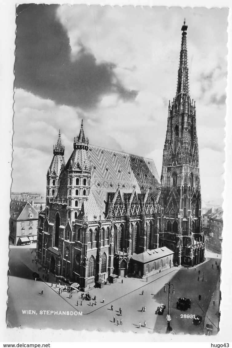 (RECTO / VERSO) WIEN EN 1955 - STEPHANSDOM - BEAU TIMBRE - FORMAT CPA VOYAGEE - Églises