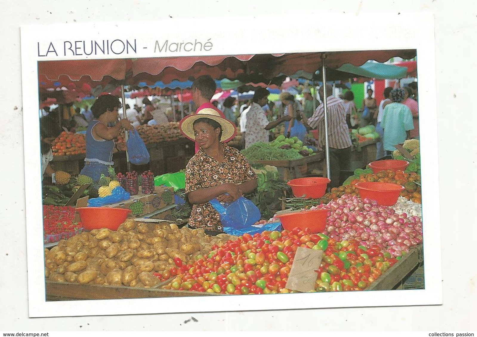 Cp, Commerce, Marché à SAINT PAUL , LA REUNION  , Vierge,phot. P. POUX - Ristoranti