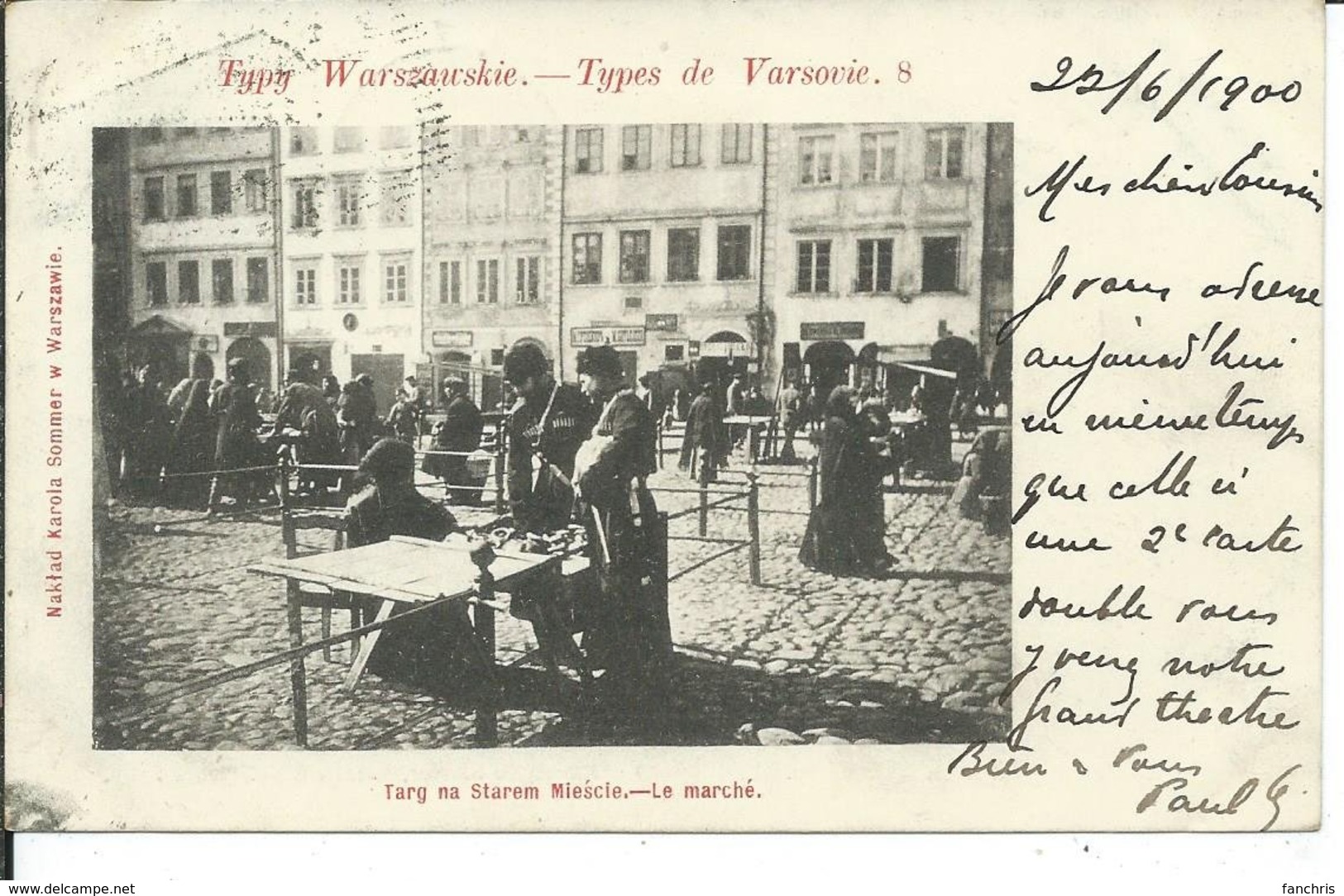 Typy Warszawskie -Types De Varsovie- En 1900-Targ Na Starem Miescie-le Marché - Poland