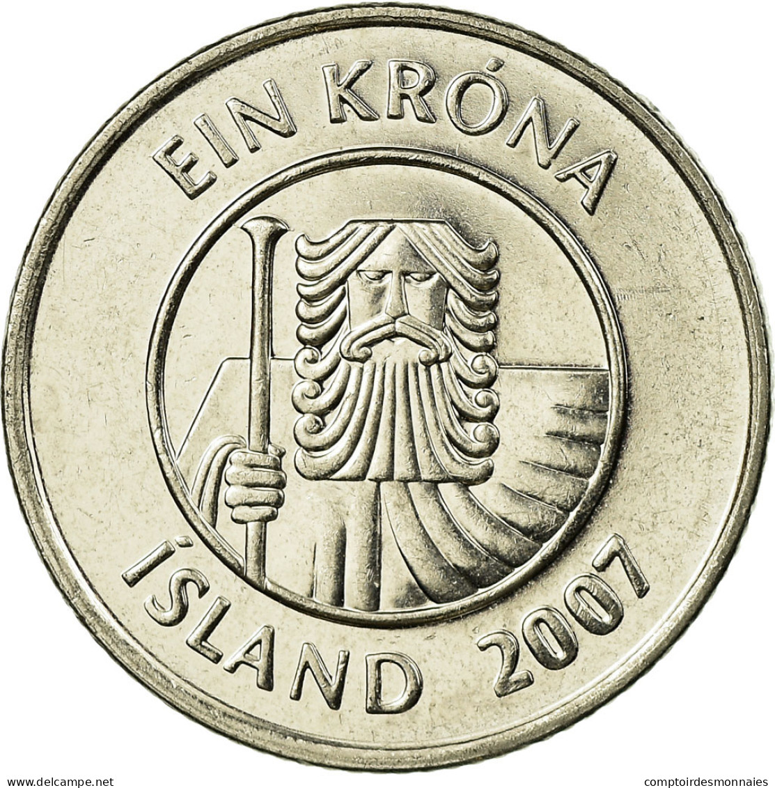 Monnaie, Iceland, Krona, 2007, TTB, Nickel Plated Steel, KM:27A - Island