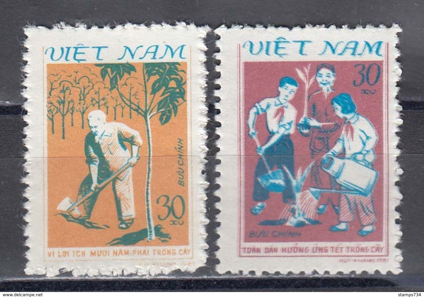 Vietnam 1981 - Reforestation, Mi-Nr. 1187/88, MNH** - Vietnam