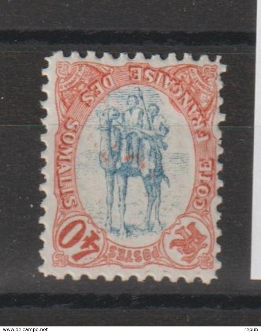 Cote Des Somalis 1902 Timbre 47 Centre Renversé * Charn. - Used Stamps