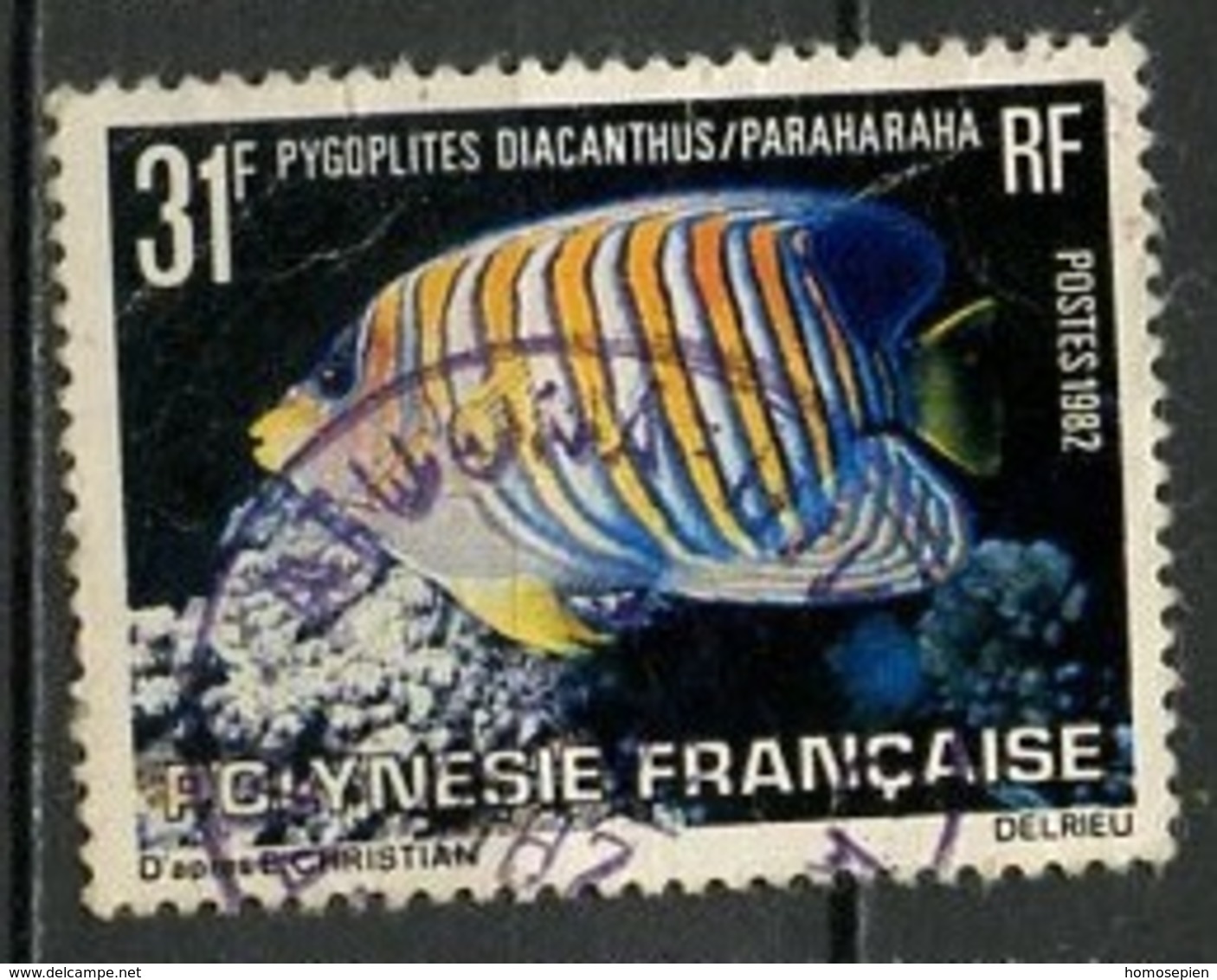 Polynésie Française - Polynesien - Polynesia 1982 Y&T N°175 - Michel N°340 (o) - 31f Pygoplites Diacanthus - Gebruikt