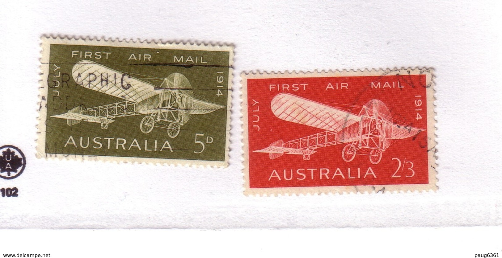 AUSTRALIE 1964 AVION  YVERT N°A12/13  OBLITERE - Usati