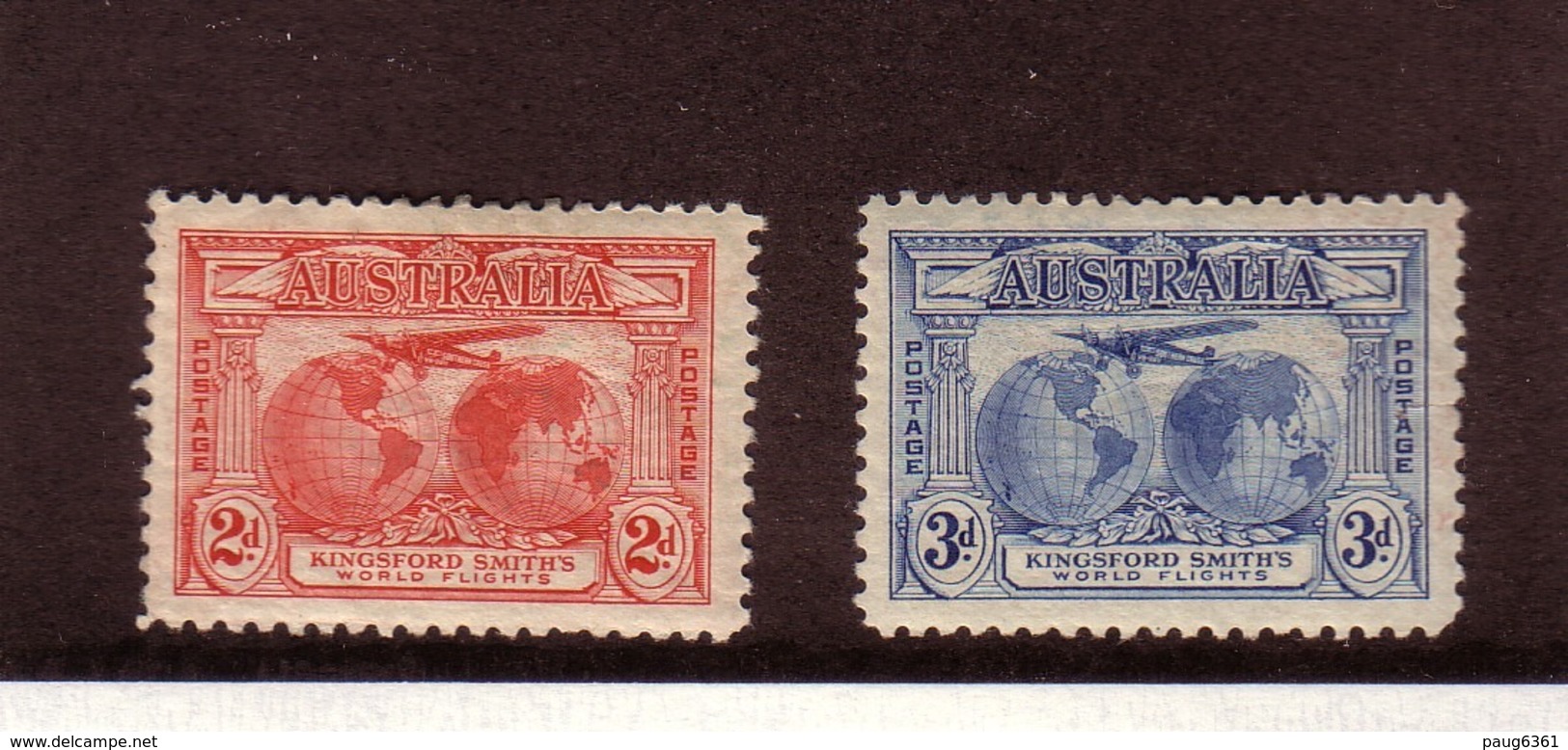AUSTRALIE 1931 VOL TRANSOCEANS  YVERT N°75/76 NEUF MH* - Mint Stamps