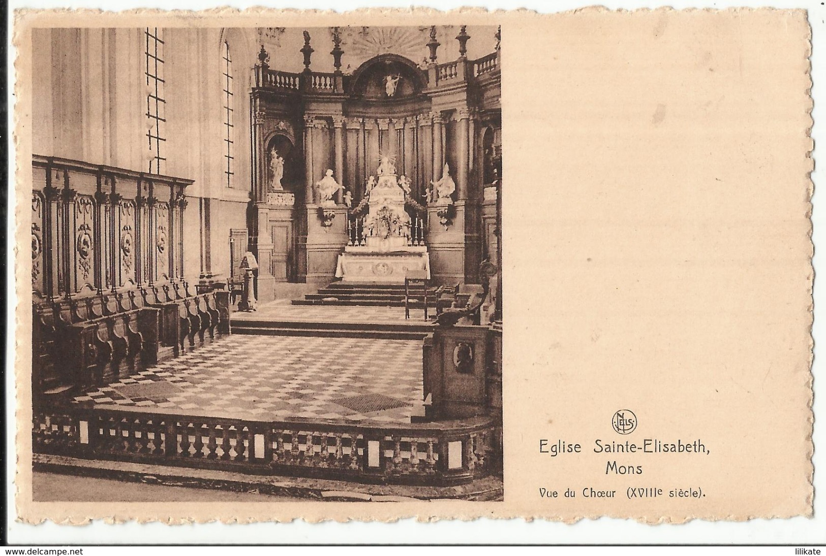 MONS - Eglise Sainte Elisabeth - Vue Du Choeur 1950 - Mons