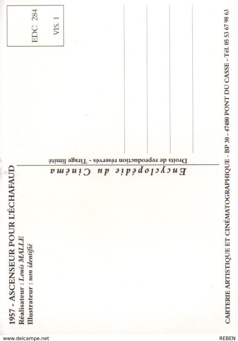 Réf. 338/ 1 CPM - Ascenseur Pour L'échafaud - Louis Malle, Jeanne Moreau, Maurice Ronet - Manifesti Su Carta