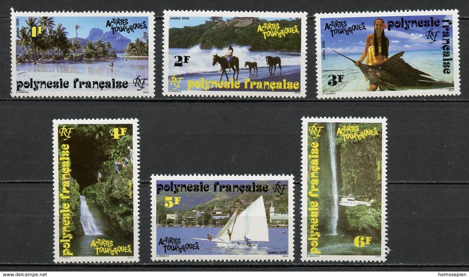 Polynésie Française - Polynesien - Polynesia 1992 Y&T N°399 à 404 - Michel N°595 à 600 *** - Activités Touristiques - Neufs