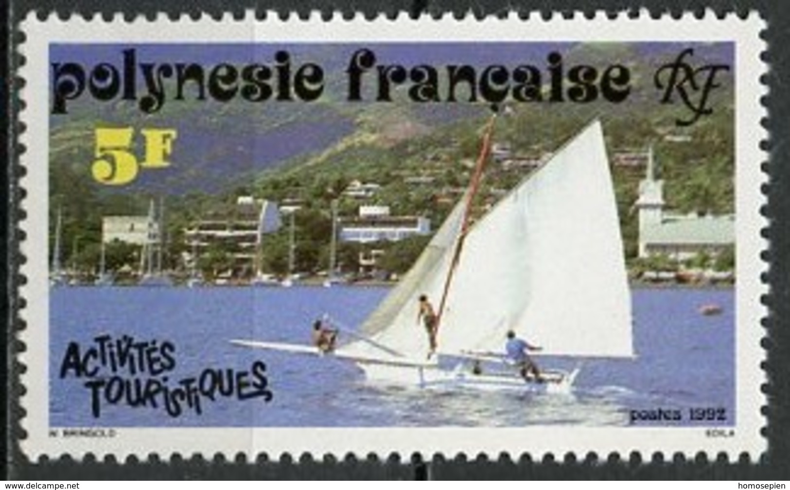 Polynésie Française - Polynesien - Polynesia 1992 Y&T N°403 - Michel N°599 *** - 5f Voile - Neufs