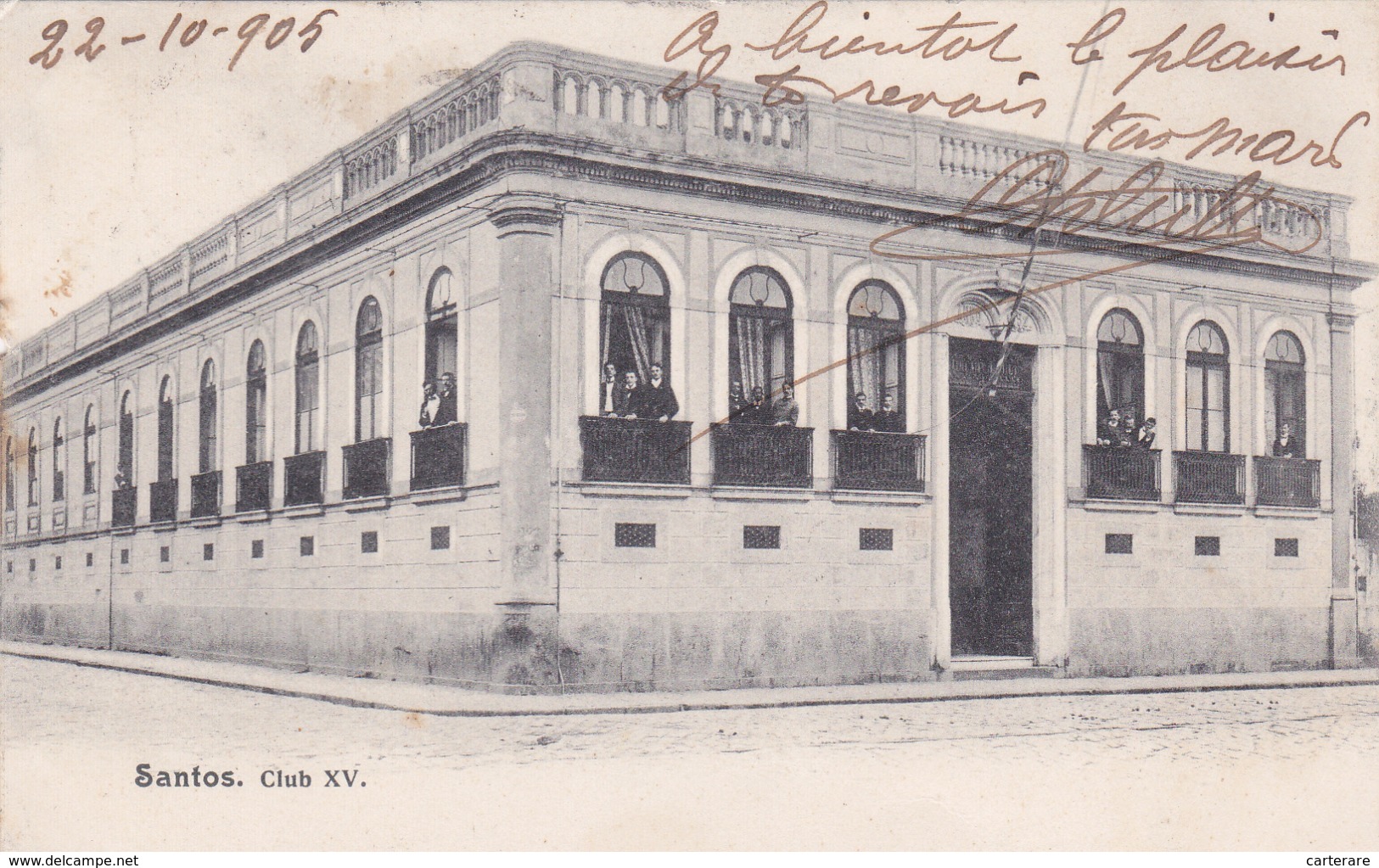 Amérique,BRAZIL,Brésil,Brasil,SAO PAULO,SANTOS,VILLE PORTUAIRE,CARTE ANCIENNE,RARE,1905,TIMBRE - São Paulo