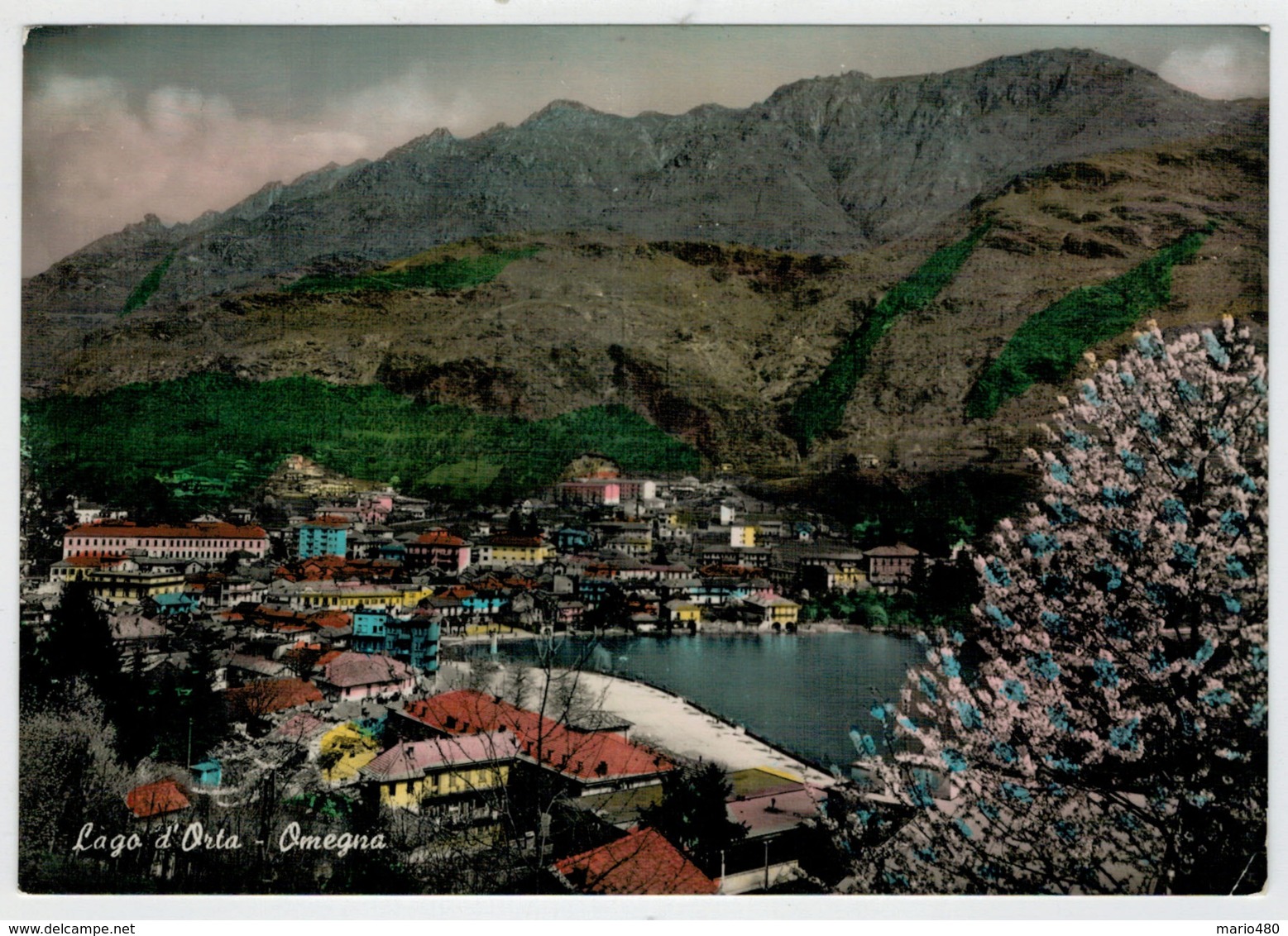 LAGO  D' ORTA     OMEGNA  --ACQUARELLATA         (VIAGGIATA) - Altri & Non Classificati