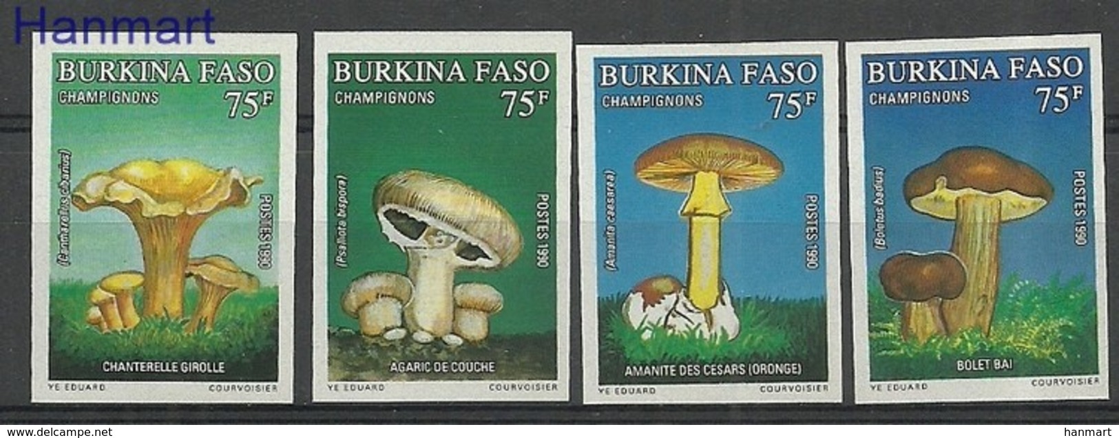 Burkina Faso 1990 Mi 1235-1238B MNH ( ZS5 BRF1235-1238B ) - Funghi