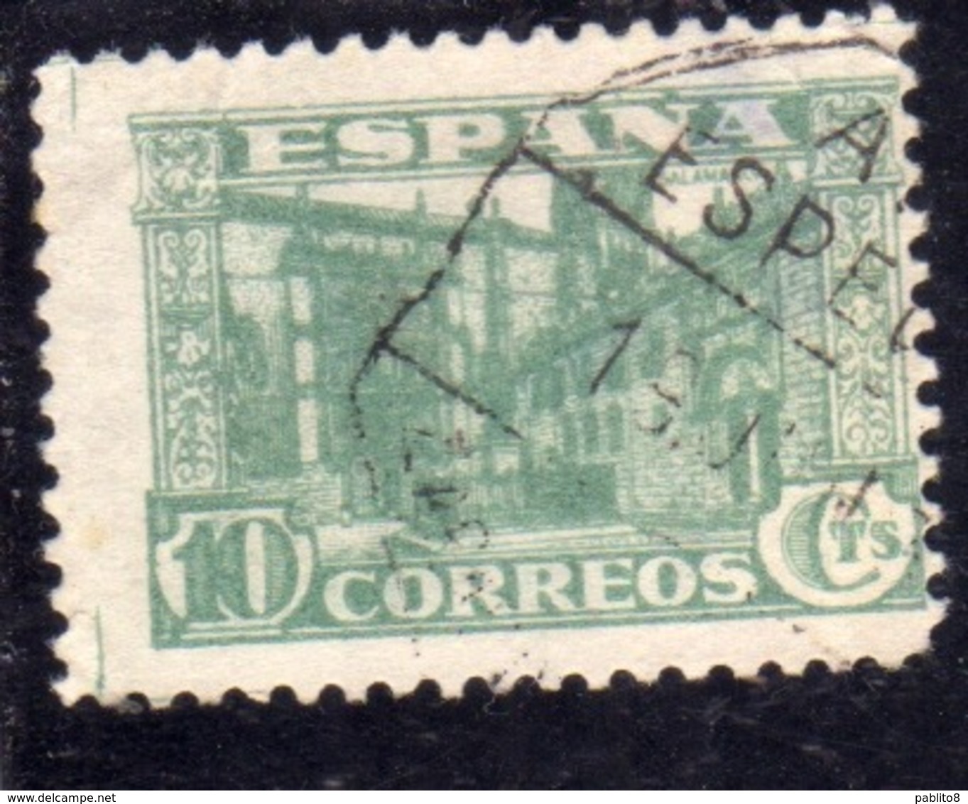 SPAIN ESPAÑA SPAGNA 1936 UNIVERSITY OF SALAMANCA CENT. 10c USED USATO OBLITERE' - Gebruikt