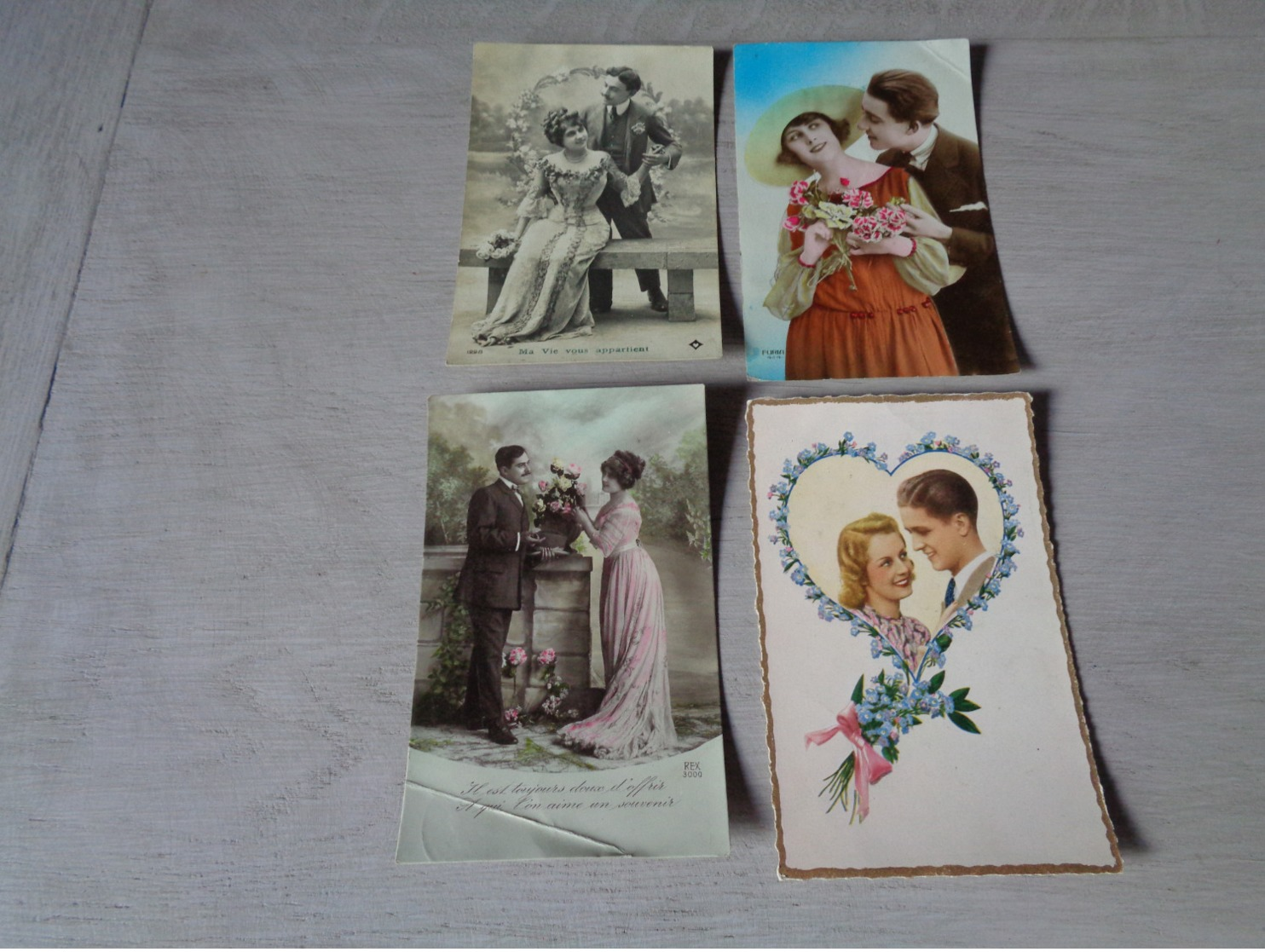 Beau lot de 60 cartes postales de fantaisie  couples  couple    Mooi lot van 60 postkaarten fantasie  koppel - 60 scans