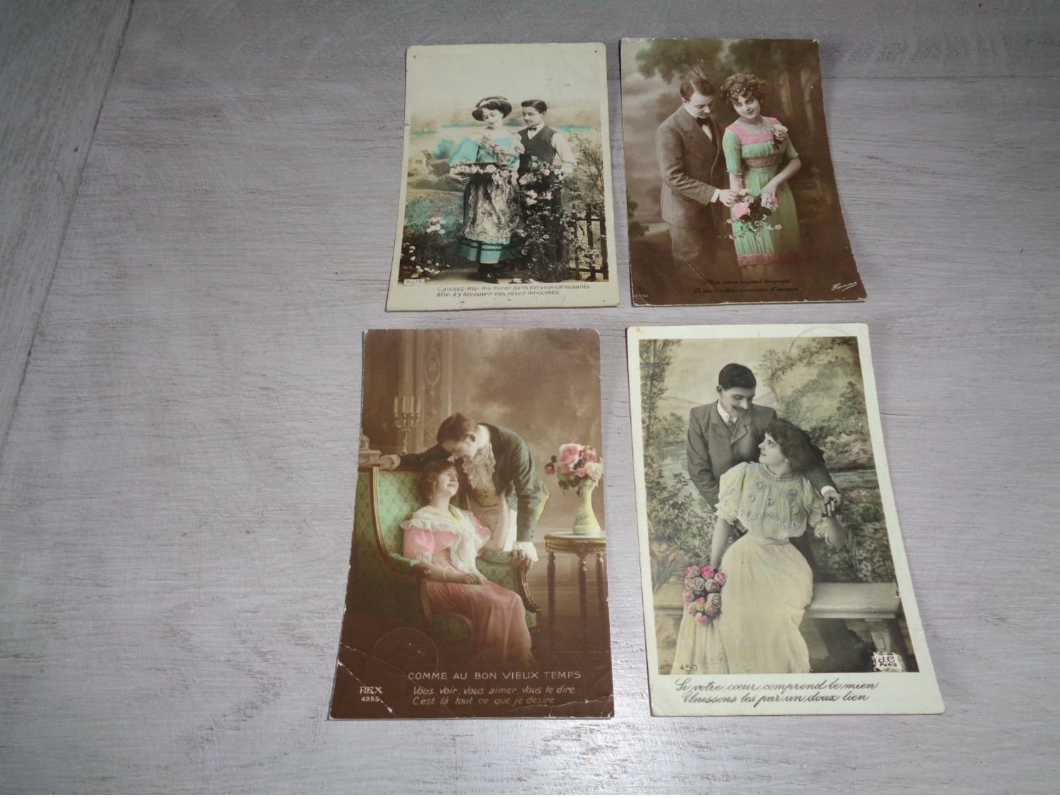 Beau lot de 60 cartes postales de fantaisie  couples  couple    Mooi lot van 60 postkaarten fantasie  koppel - 60 scans