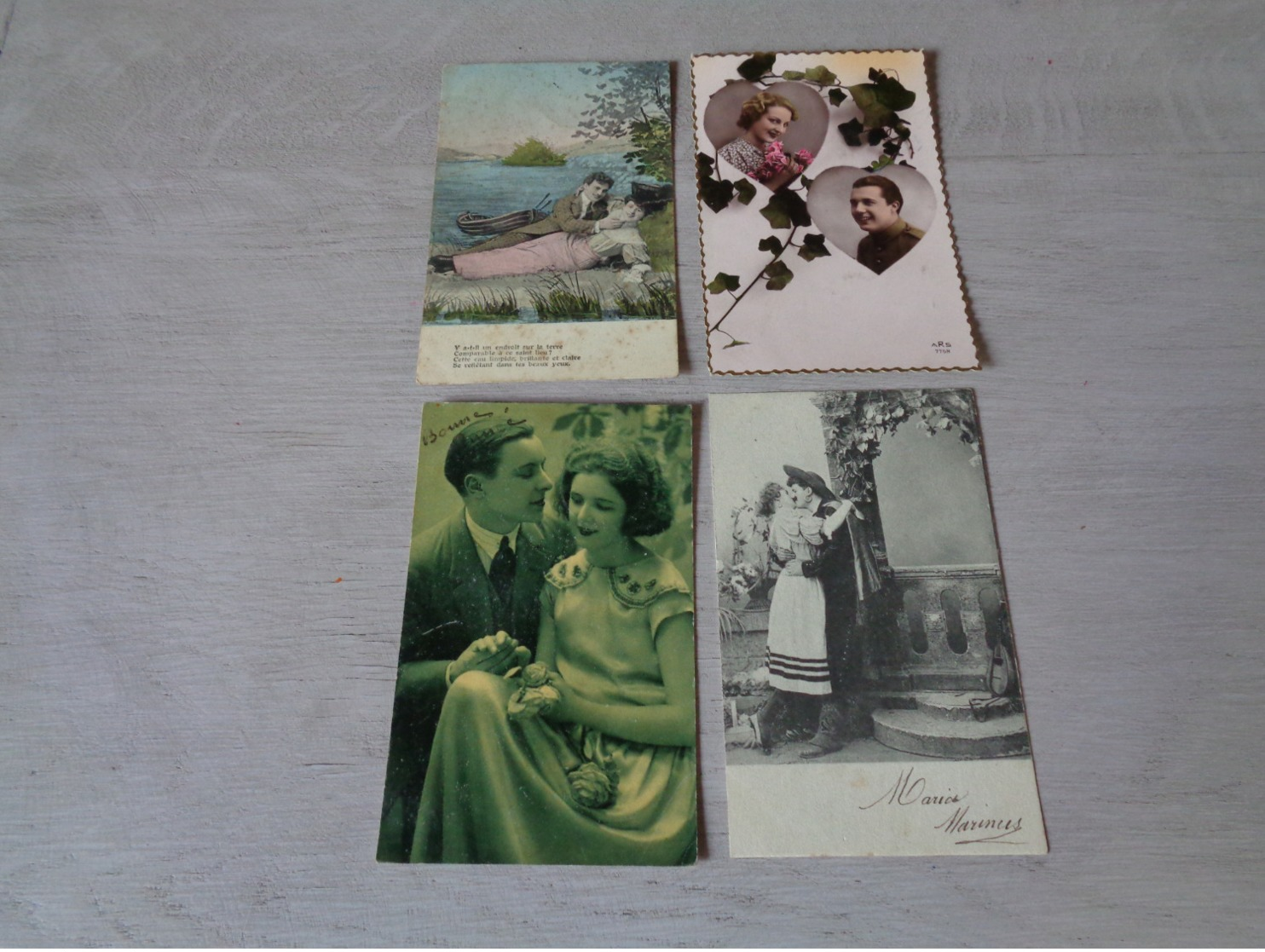 Beau lot de 60 cartes postales de fantaisie  couples  couple    Mooi lot van 60 postkaarten fantasie  koppel - 60 scans