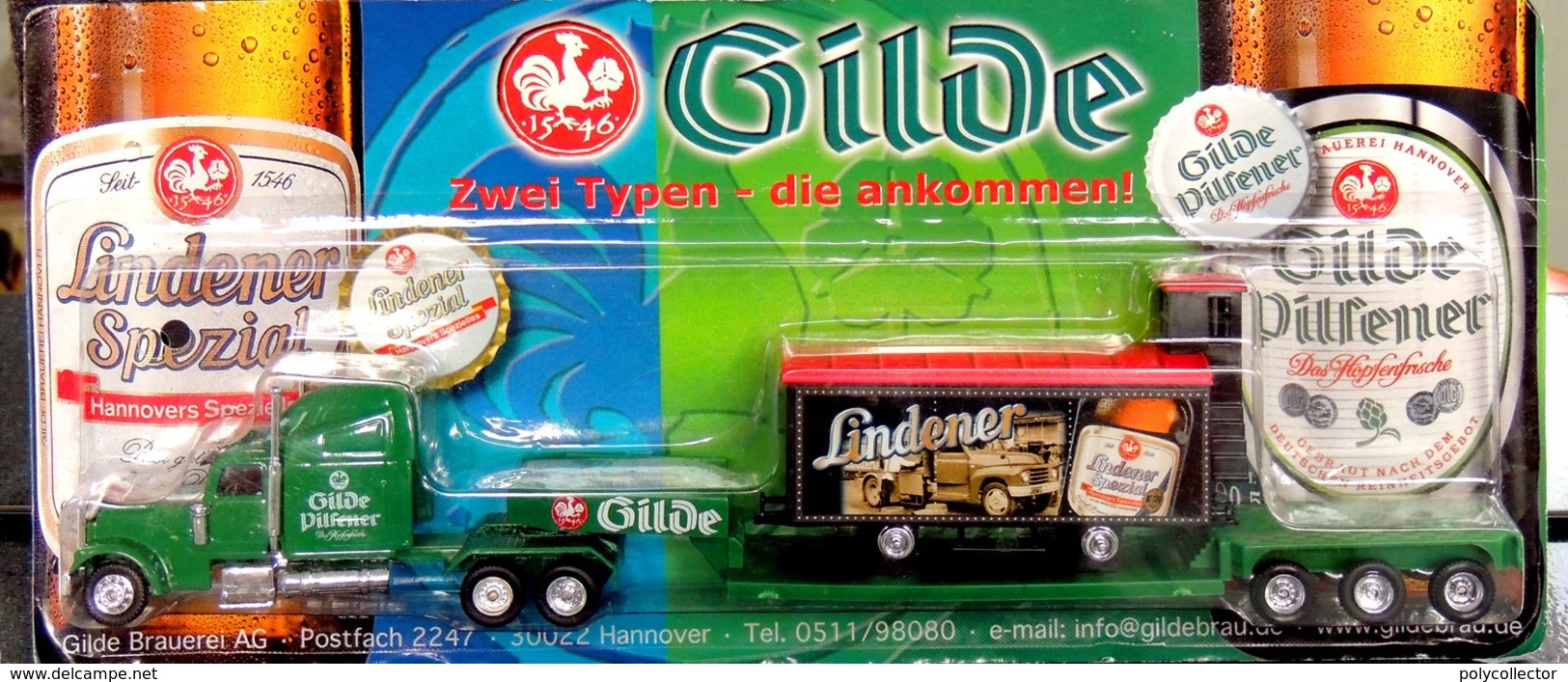 PUB. FREIGHTLINER Camion Remorque & Wagon BIERE GILDE 1/87 NEUF Sous Blister - Publicidad