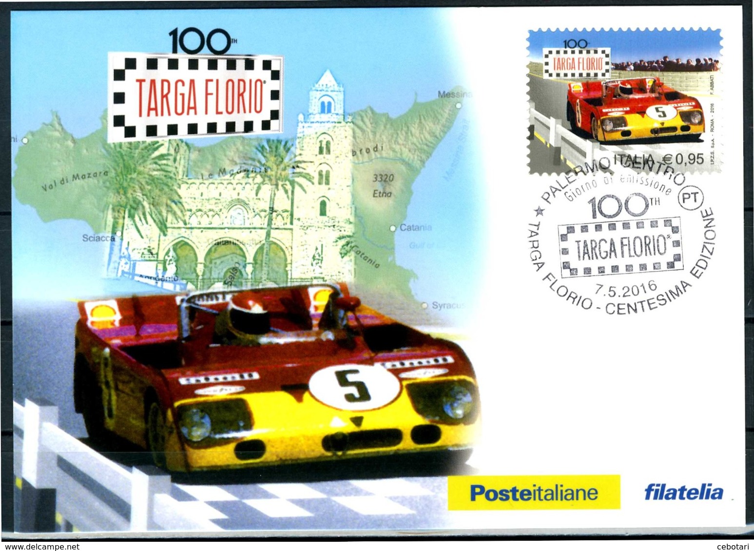 ITALIA / ITALY 2016 - 100^ Edizione "Targa Florio"  - Maximum Card, Come Da Scansione. - Cars