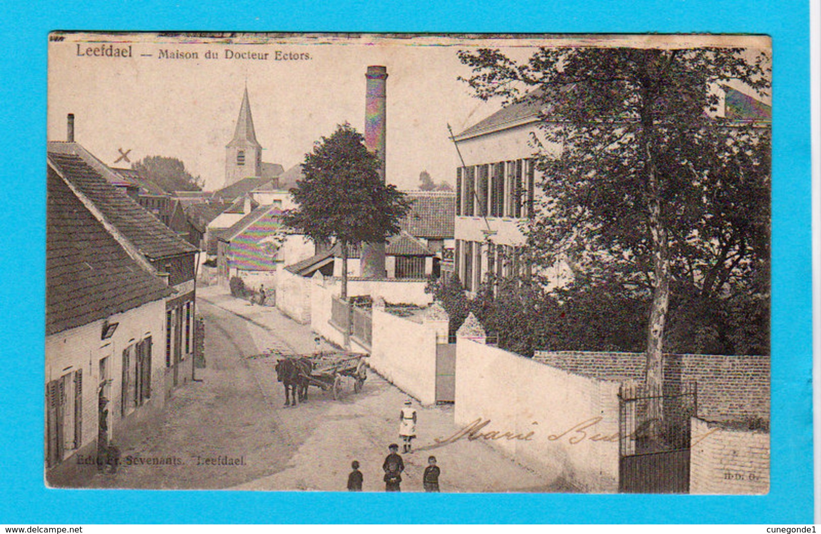 CPA LEEFDAEL - Maison Du Docteur ECTORS Animée - Edit. Stevenants, Leefdael - Circulée En 1907 - 2 Scans - Other & Unclassified