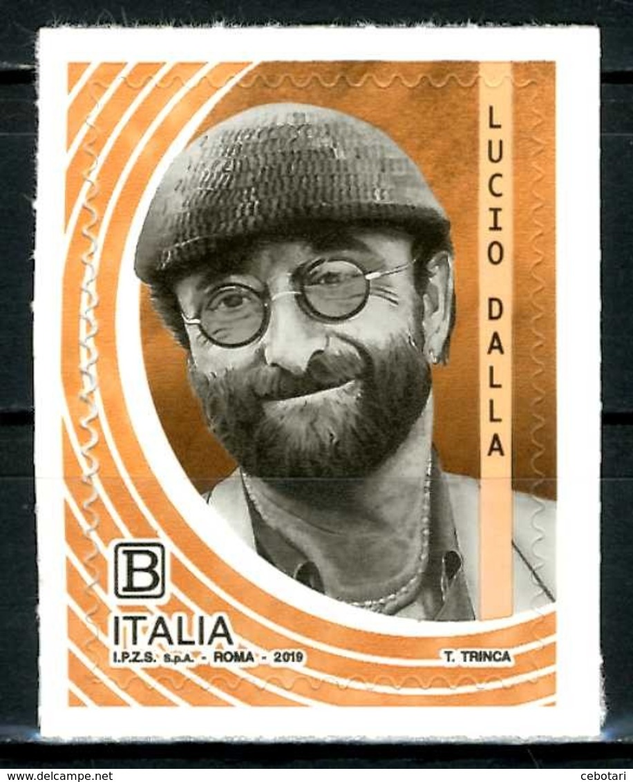 ITALIA / ITALY 2019** - Lucio Dalla - 1 Val. MNH, Autoadesivo, Come Da Scansione. - Chanteurs