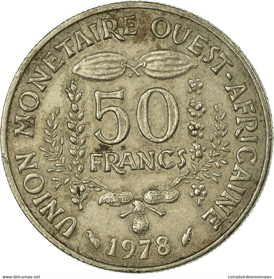 Monnaie, West African States, 50 Francs, 1978, TTB, Copper-nickel, KM:6 - Côte-d'Ivoire