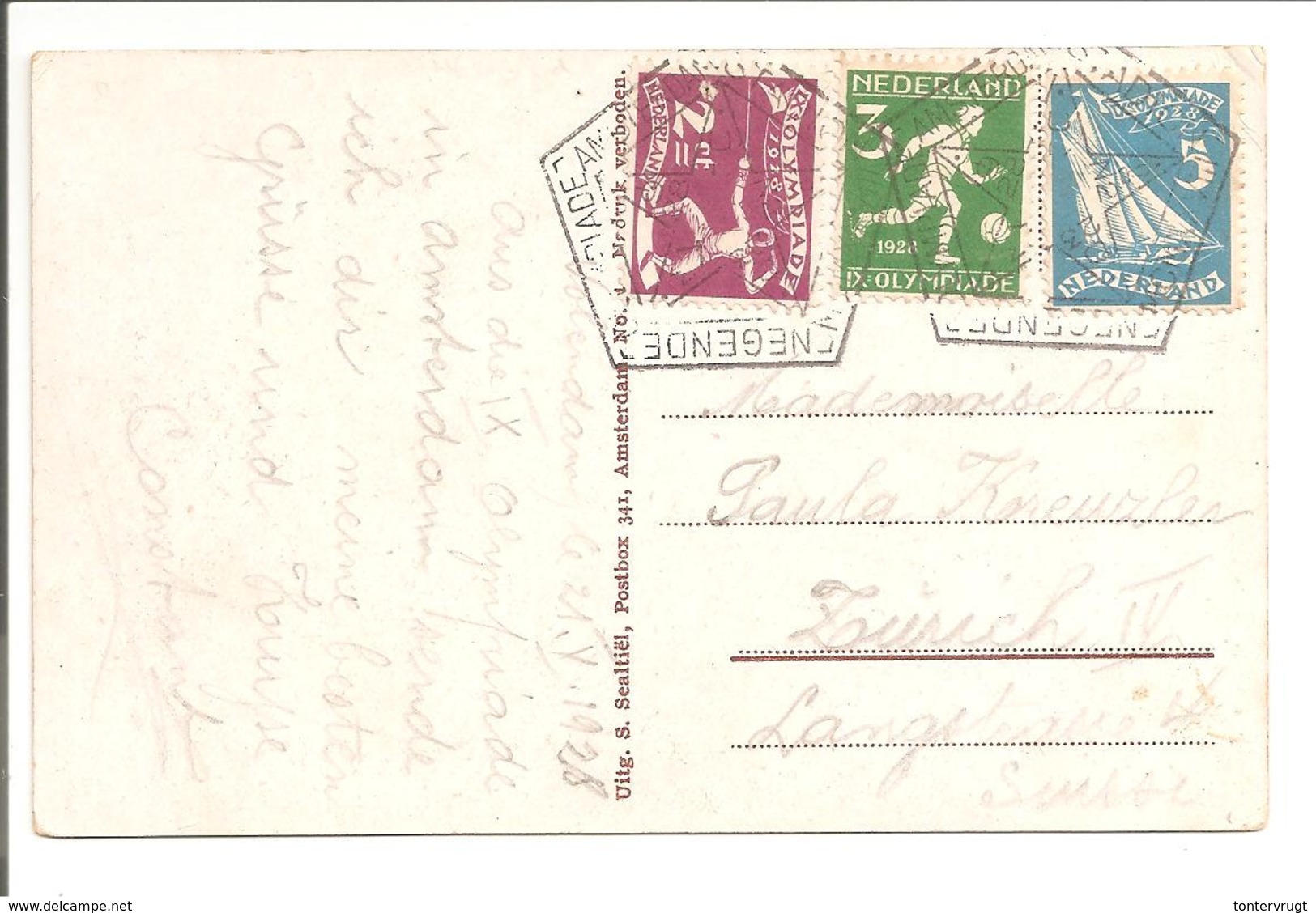 Olympiade 1928,Tricolore.Juiste Frankering HC 213+214+215. CORRECT FRANKING ! - Zomer 1928: Amsterdam