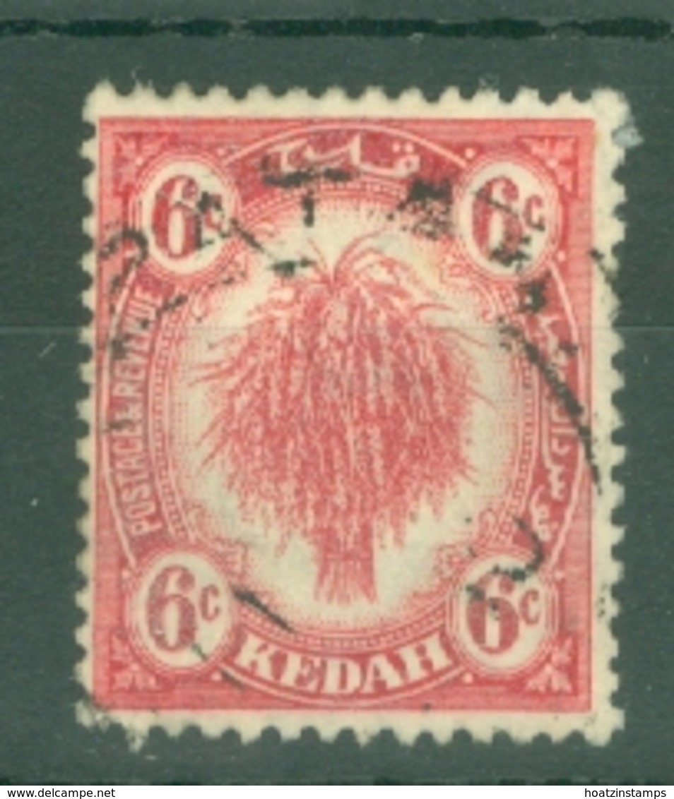 Malaya - Kedah: 1922-40   Sheaf Of Rice     SG56a    6c   Carmine-red    Used - Kedah
