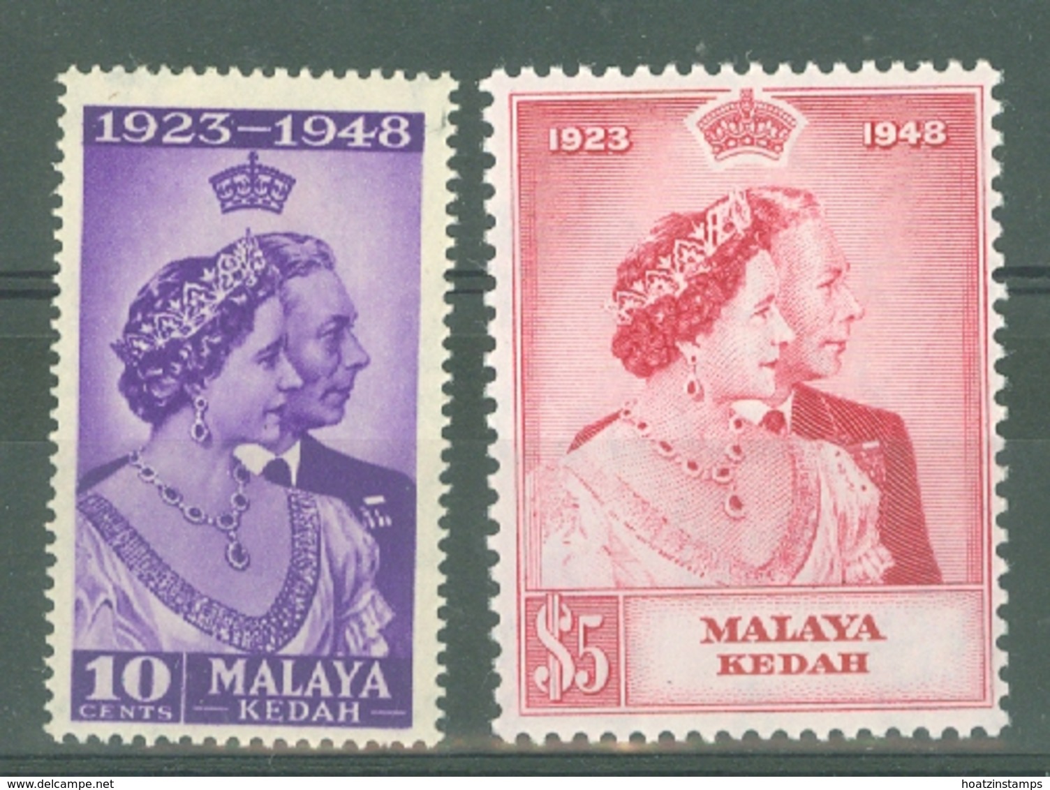 Malaya - Kedah: 1948   Royal Silver Wedding    MH - Kedah