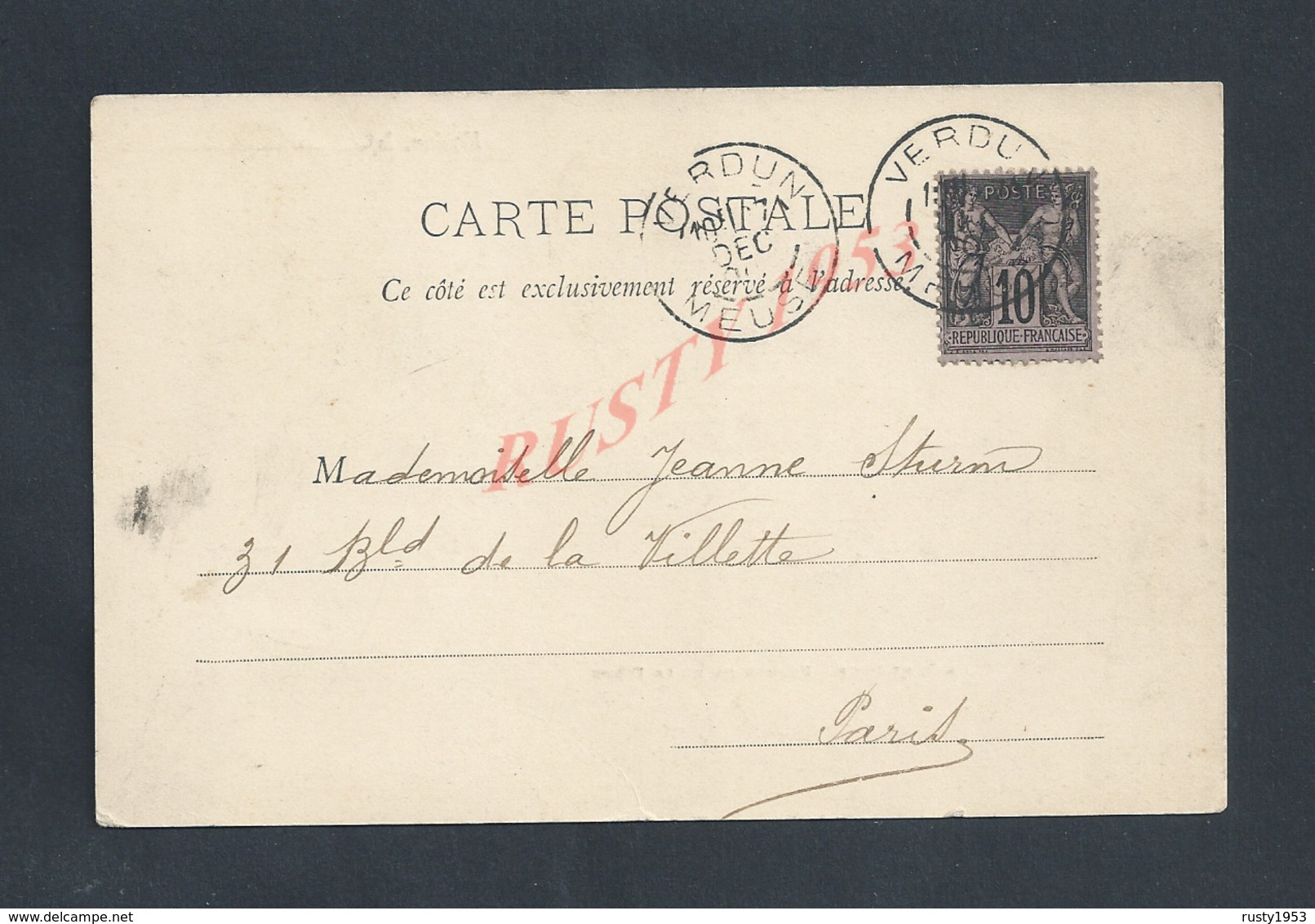 55 CPA SUR TIMBRE SAGE VERDUN 1900 : - 1898-1900 Sage (Type III)