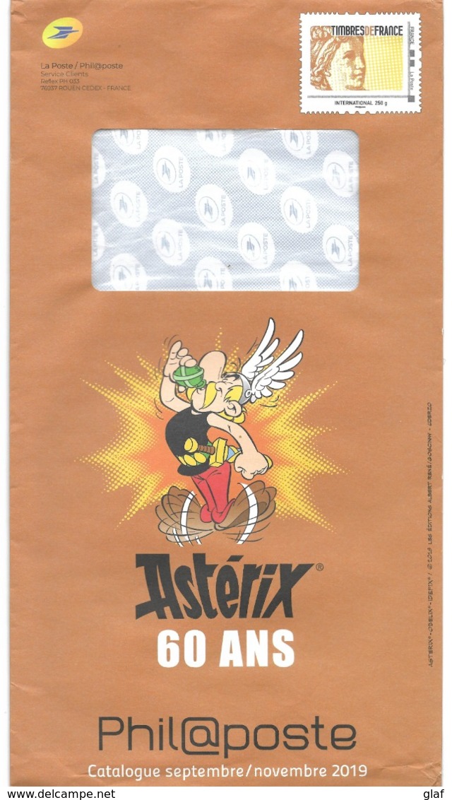 Prêt à Poster Philaposte International 250 G "Timbres De France" Illustré Sabine De Gandon + Astérix 60 Ans (sept. 2019) - 1977-1981 Sabine De Gandon