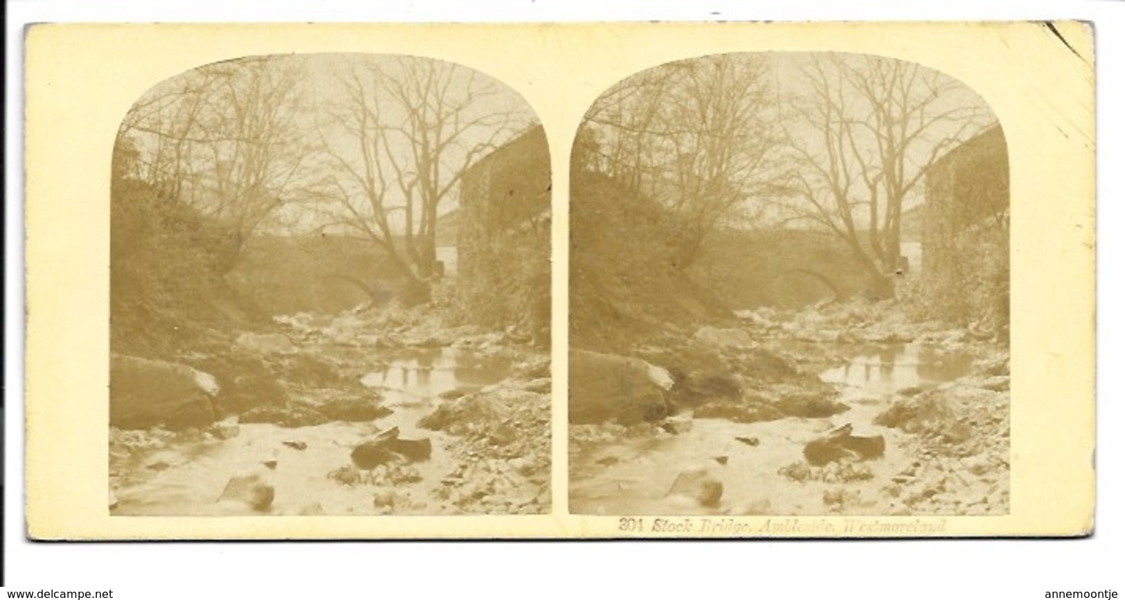 Photo Stéréoscopique - Stock Bridge, Ambleside, Westmoreland. - Stereo-Photographie