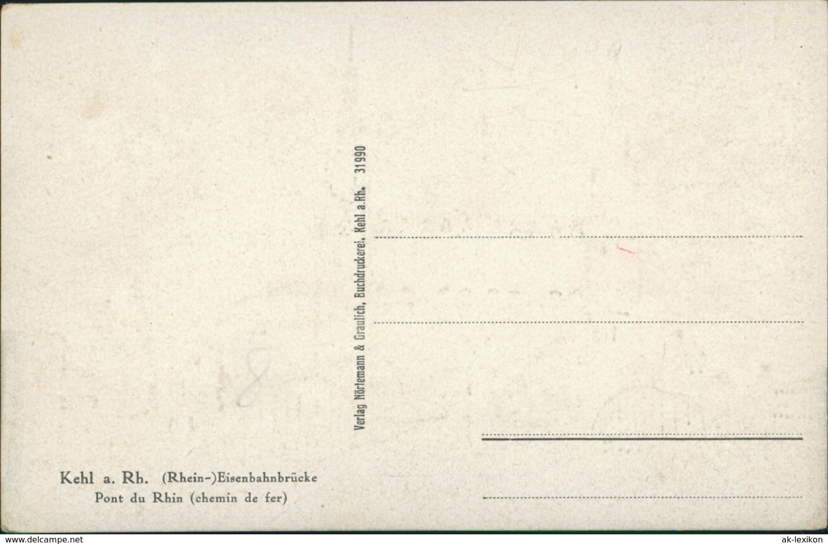 Kehl (Rhein) Rhein Eisenbahnbrücke Pont Du Rhin Chemin De Fer 1910 Goldrand - Kehl