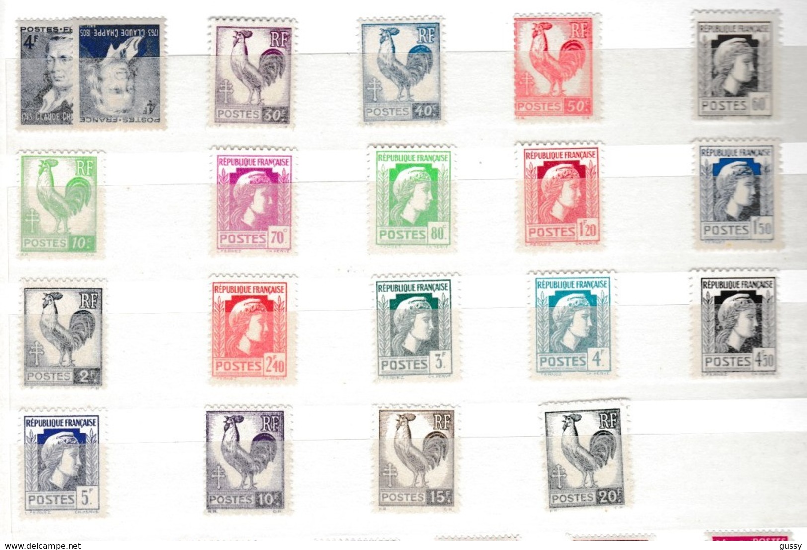 FRANCE 1941-1944:  Restes de Collection, lot de timbres neufs, petits prix