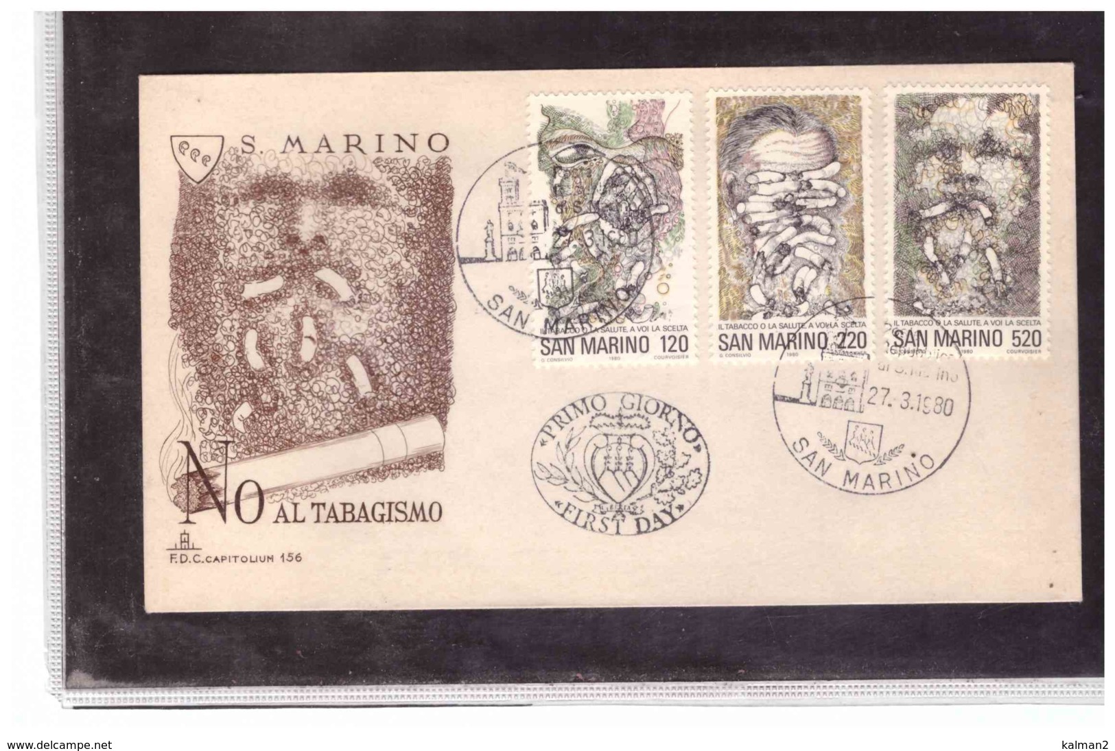 FDC5408   -   SAN MARINO  27.3.1980   /   FDC  GIORNATA MONDIALE DELLA SANITA'  -  CAT.UNIFICATO  1050/52 - Altri & Non Classificati