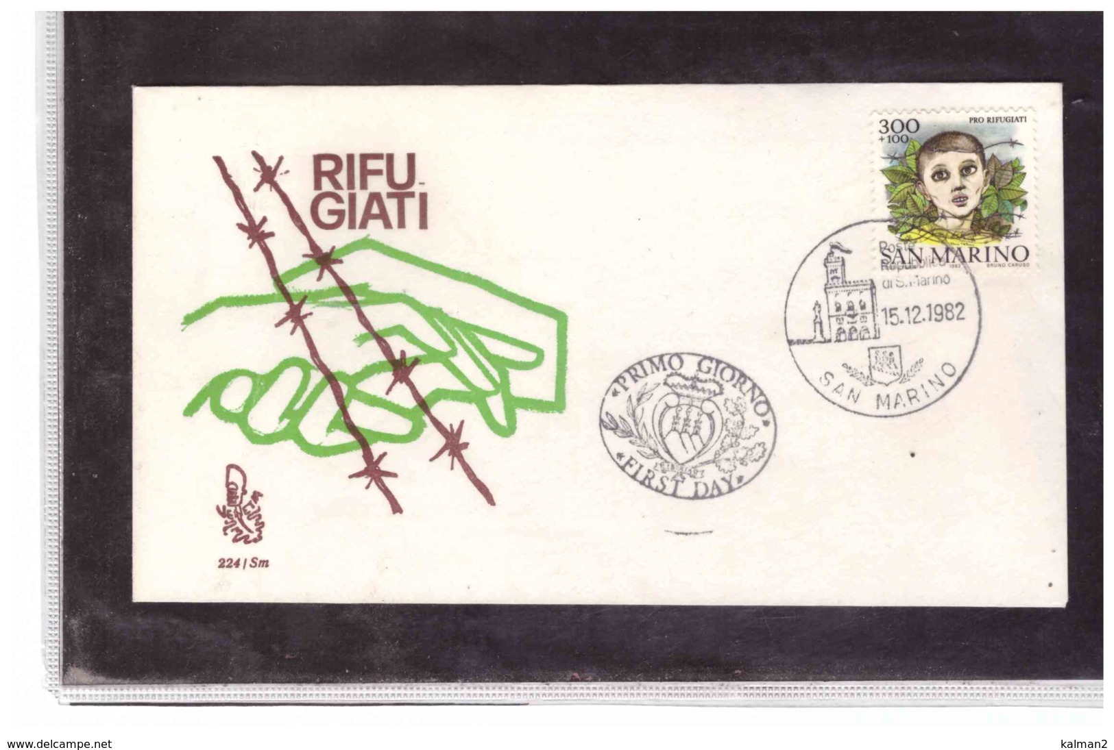 FDC5427   -   SAN MARINO  15.12.1982  /  FDC  PRO RIFUGIATI   -  CAT.UNIFICATO  1111 - Refugees