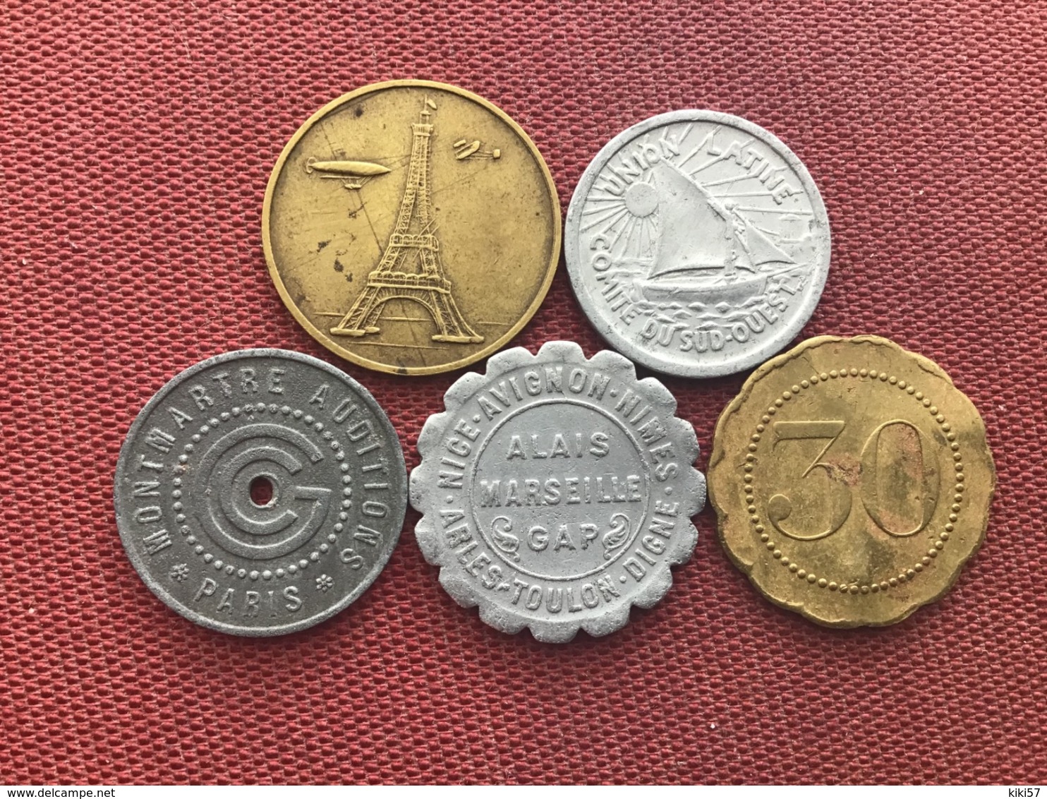 FRANCE LOT DE 5 Jetons Très Bon état - Monedas / De Necesidad