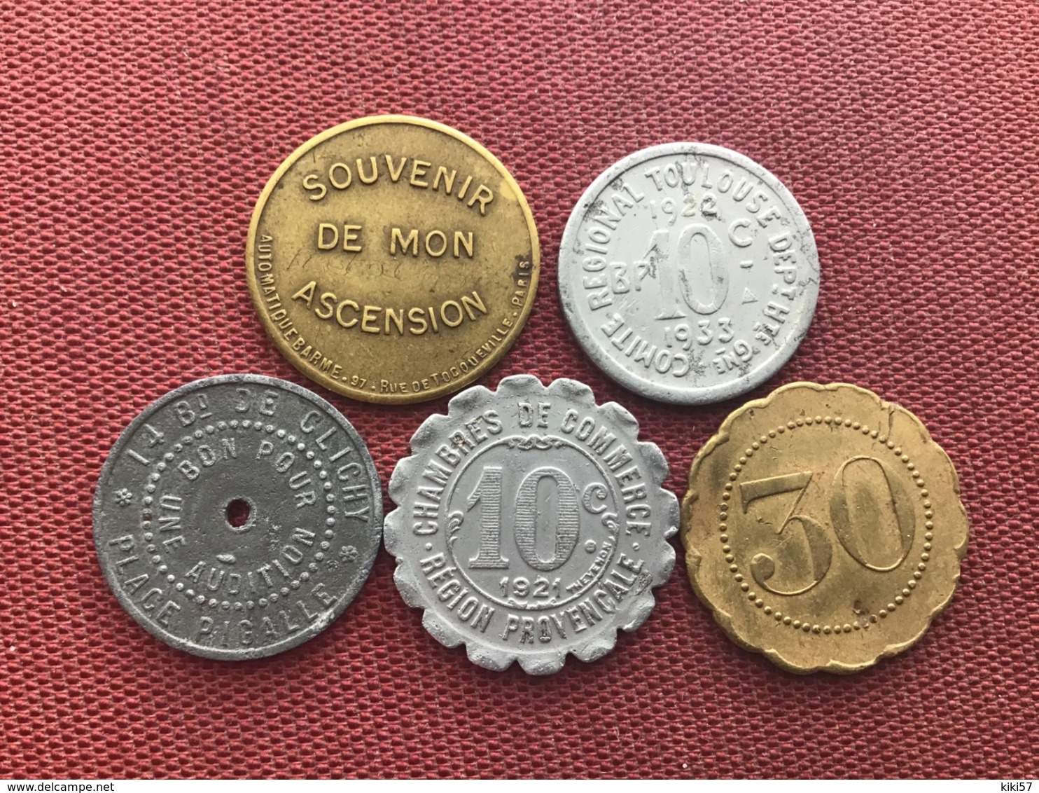 FRANCE LOT DE 5 Jetons Très Bon état - Monedas / De Necesidad