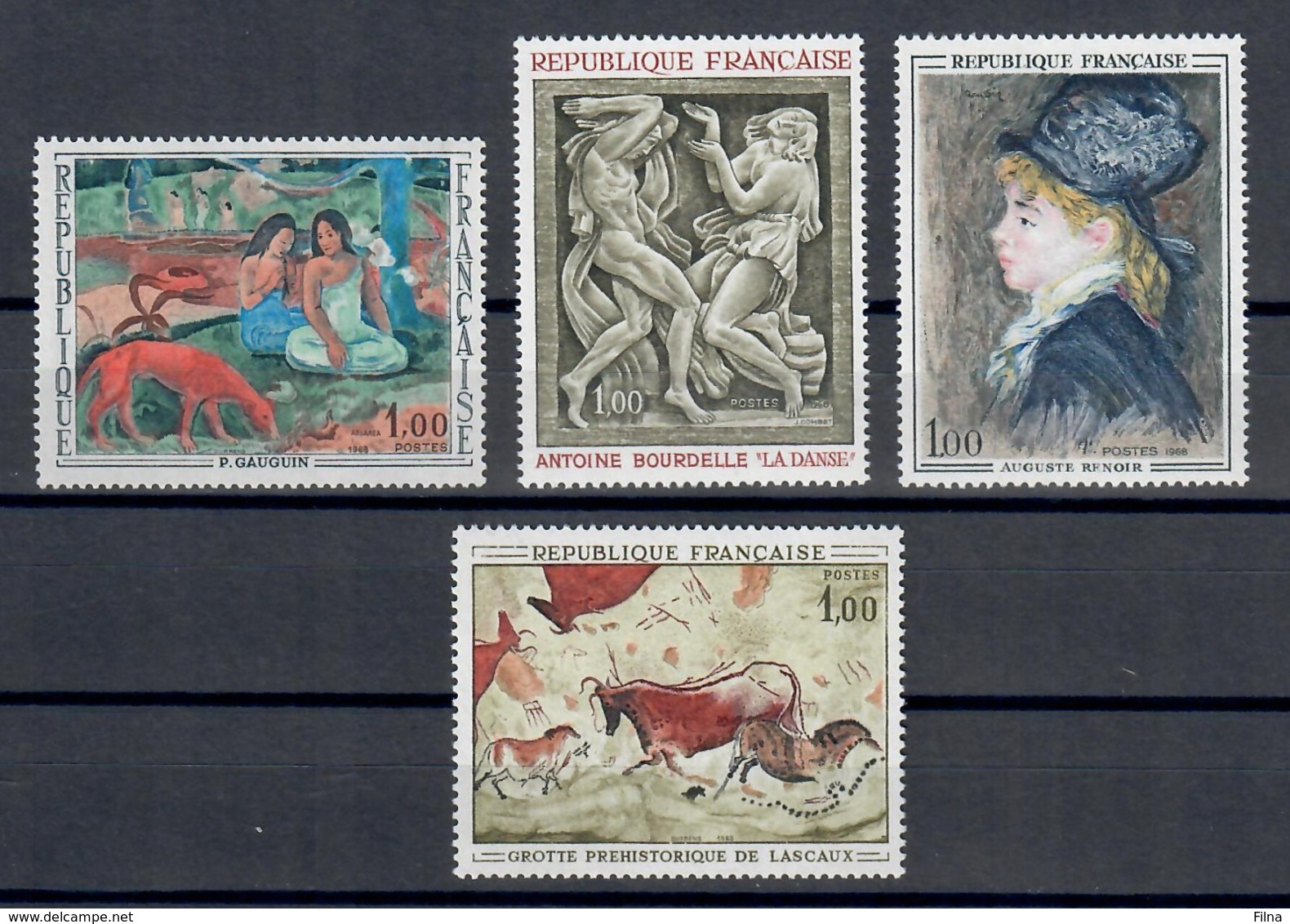 FRANCIA 1968 - ARTE QUADRI - SERIE COMPLETA - MNH** - Nuevos