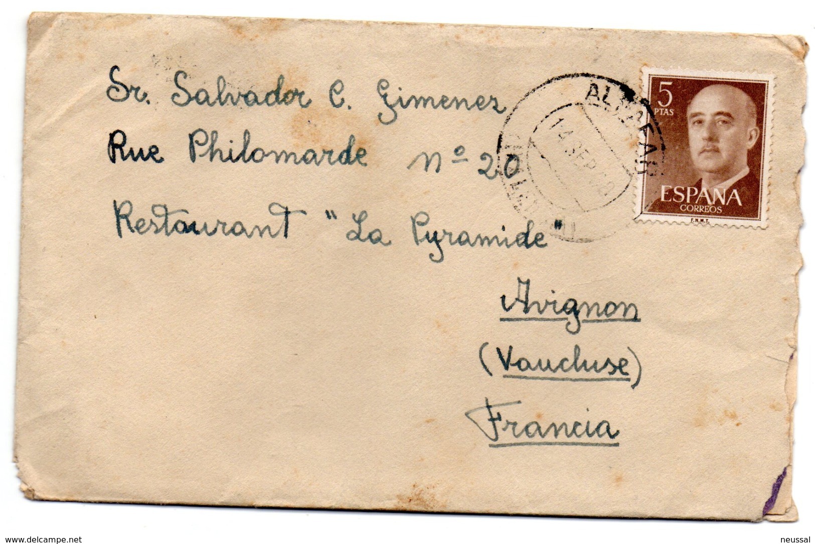 Sobre  De 1960 Con Matasellos De Alfafar. Valencia - Cartas & Documentos