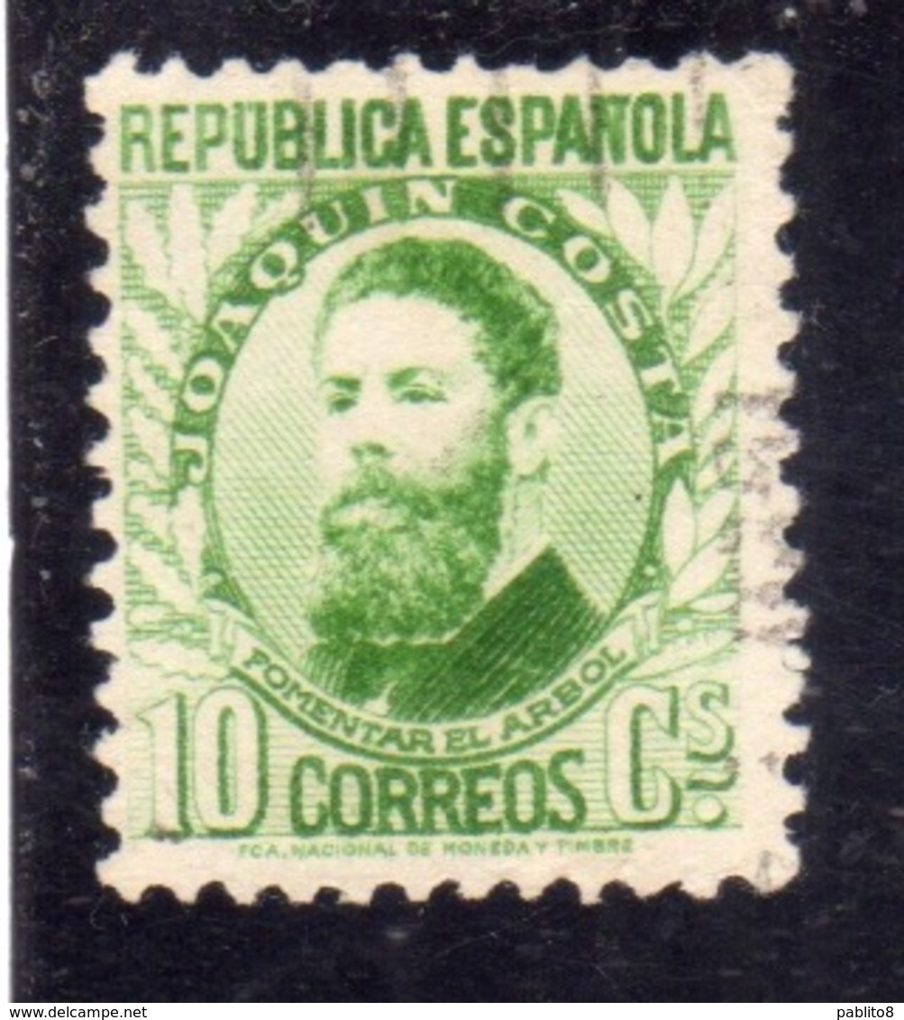 SPAIN ESPAÑA SPAGNA 1931 1932 JOAQUIN COSTA CENT. 10c USED USATO OBLITERE' - Oblitérés