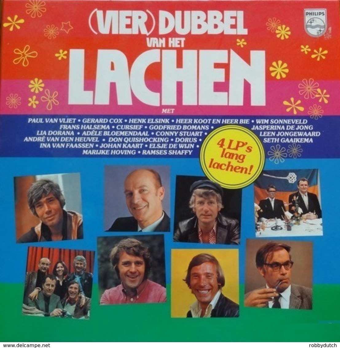 * 4LP Box *  (VIER)DUBBEL VAN HET LACHEN - DIVERSE ARTIESTEN - Humor, Cabaret